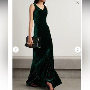 Saloni emerald green full length gown